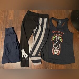 Blackcraft Gothic Tank Top, Killstar Striped Leggings & ON jogger Bundle